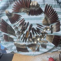 Gold Platted Silver Ware All 125 Pieces 