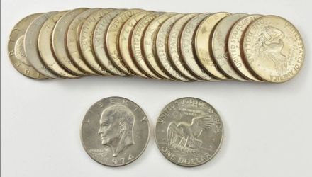 Uncirculated Gem BU Ike Eisenhower Silver Dollars 1974D