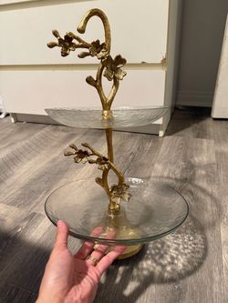 Gold cherry blossom fruit stand decor