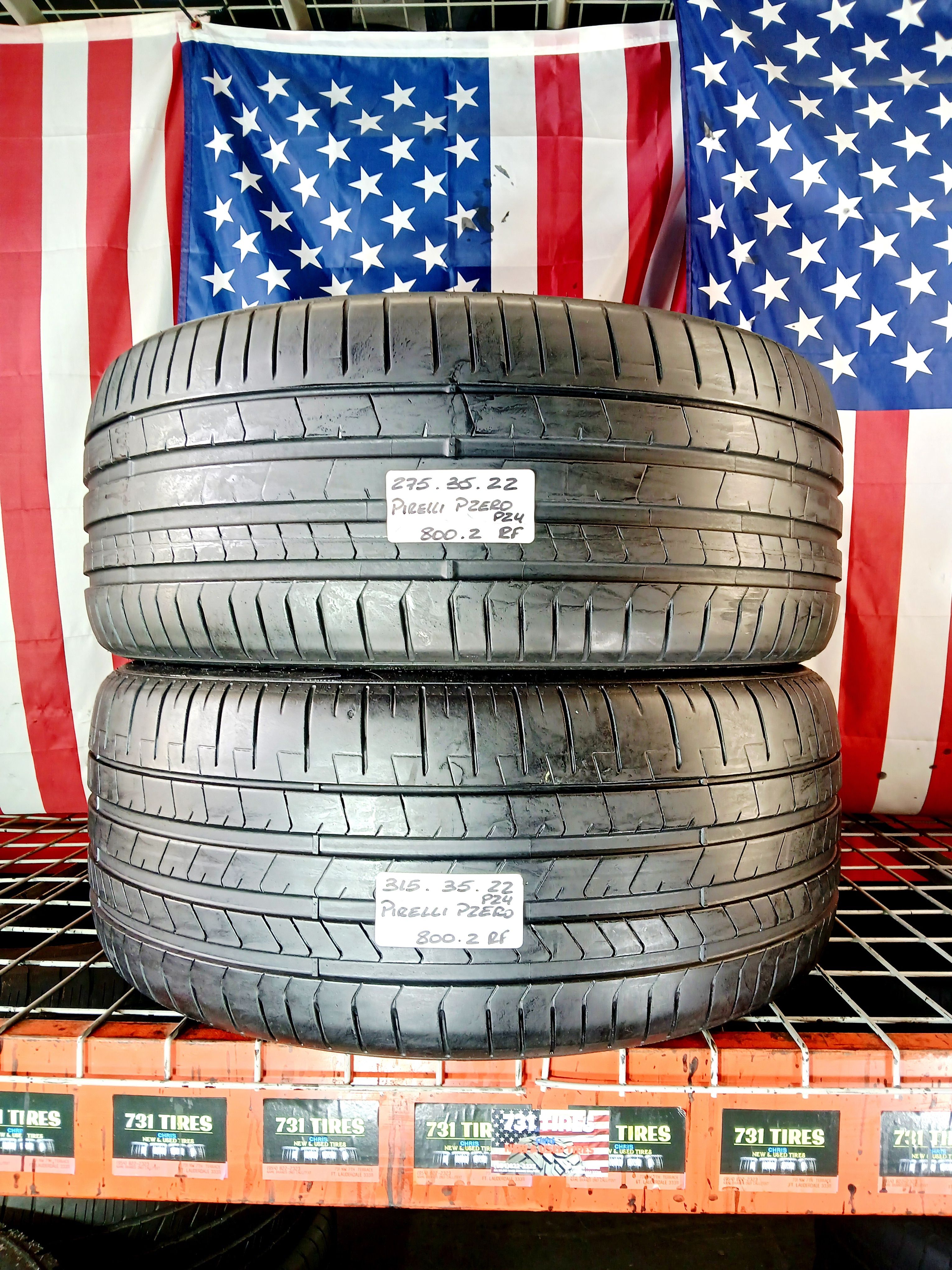 275/35ZR22 PIRELLI PZERO PZ4 RUN FLAT RSC 275/35R22 OEM FACTORY REPLACEMENT TAKE-OFF USED TIRES TRUCK SUV SPORT CAR SEDAN JEEP 275 35 22