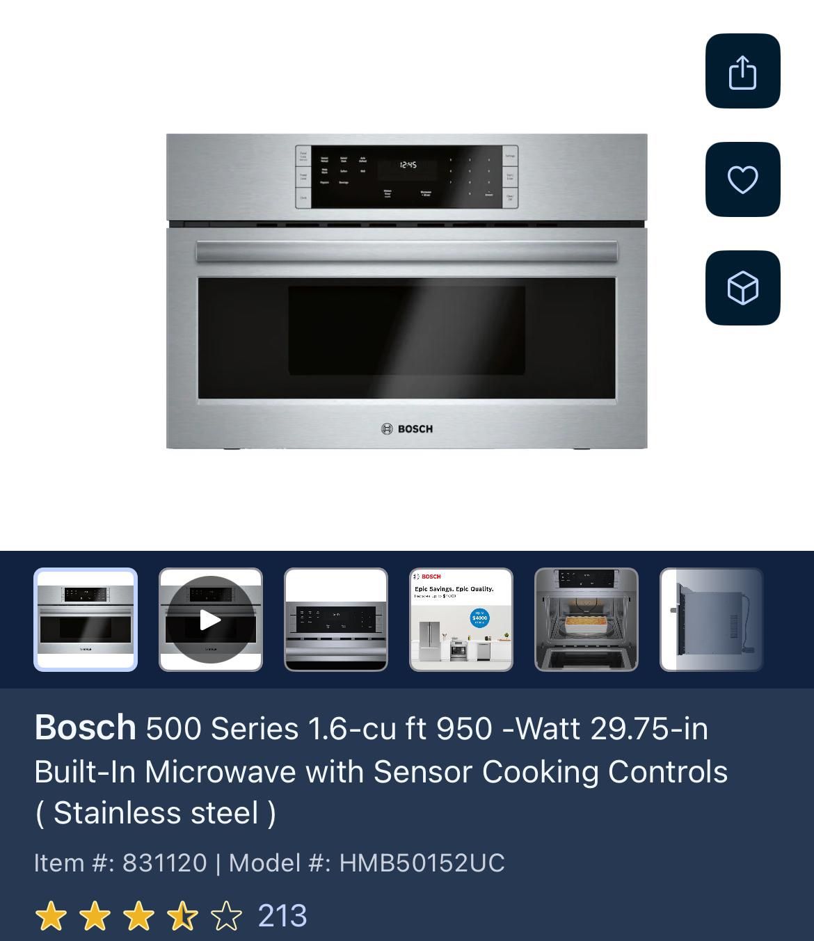 Bosch Microwave Oven New Never Used