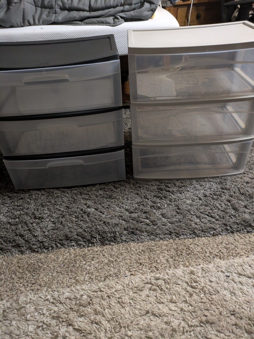 3 Plastic Dressers