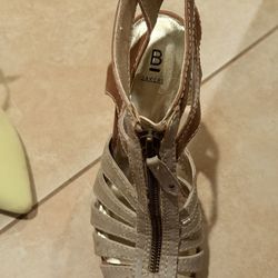 Strappy tan Platforms 