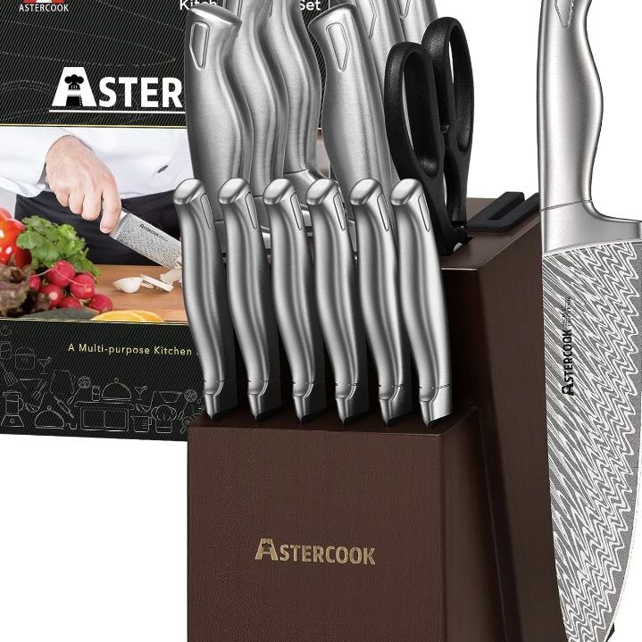 Knife Set, Astercook 15 Pieces Knife Sets for Kitchen with Block, Dis -  household items - by owner - housewares sale 