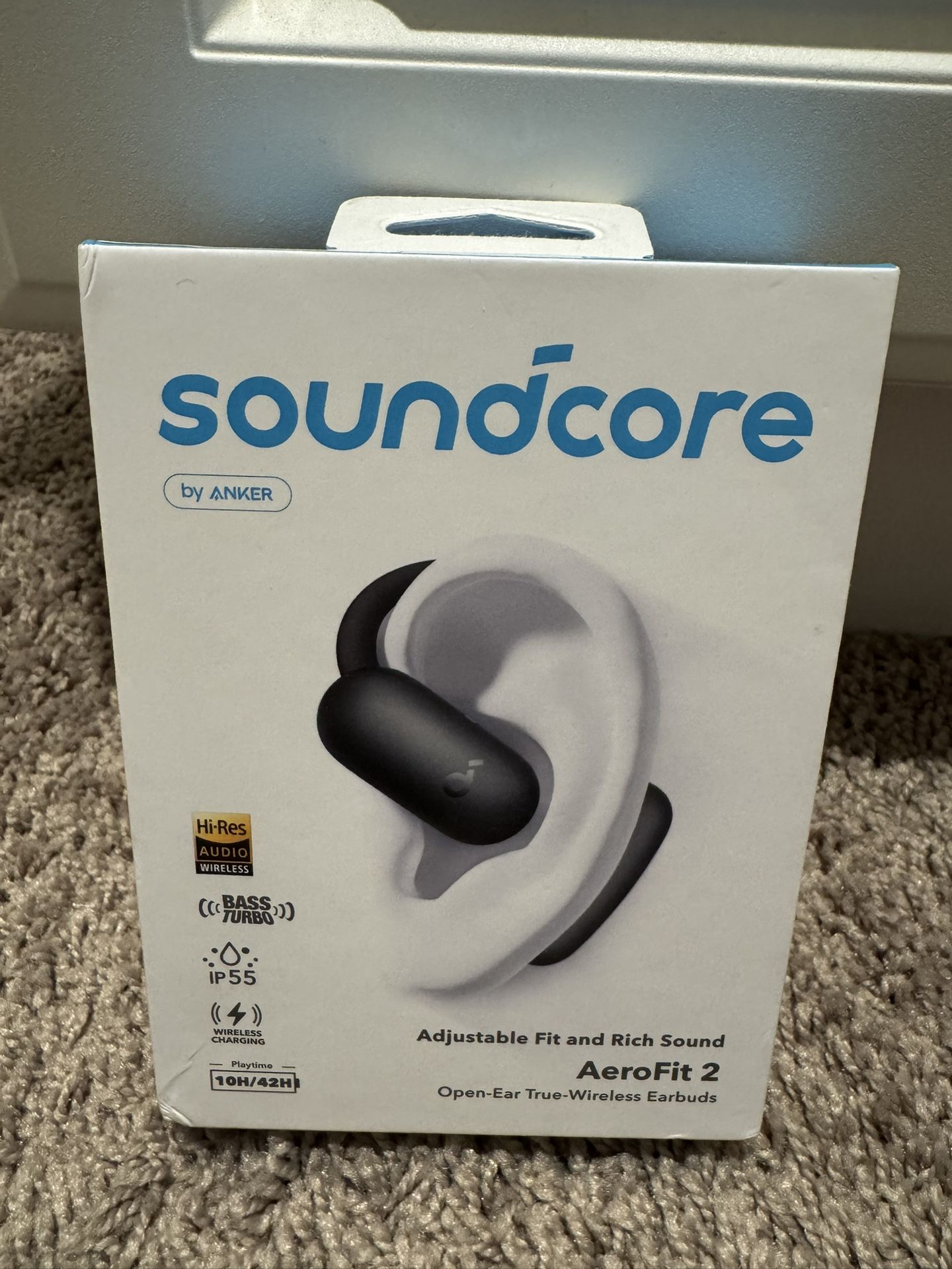 Soundcore AeroFit 2 Open-Ear Headphones (Refurbished) - Hi-Res Sound, Adjustable Ear Hooks, 2YR Warranty