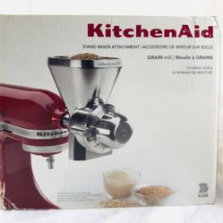KitchenAid All Metal Grain Mill, Model KGM, New in Box, Retail $199 -Grind wheat, oats, corn, rice etc.  Works with all KitchenAid Mixers.  