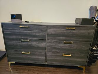 Gray 6 draw dresser
