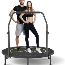 Trampoline for Adults Kids Cardio Exercise Trampoline Thick Steel Spring Fitness Workout Rebounder Trampoline Indoor Outdoor 5 Height Adjust Load 50