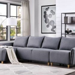 Brand New Gray Fabric Sectional