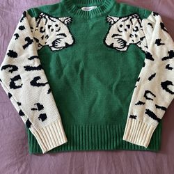 Snow Leopard Sweater Size S