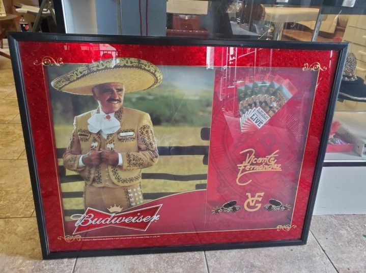 Budweiser Vicente Fernandez Shadow Box Picture