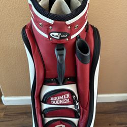 Team Golf Oklahoma Sooners Victory Cart Golf Bag RARE 