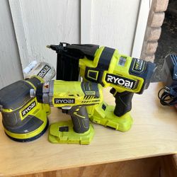 RYOBI 18ga NAILER IMPACT AND SANDER $200 All 