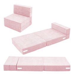 Tri-fold Sofa Bed for Kids Foldable Futon Mattress Chair Floor Couch