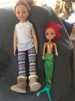 Regular Doll & a mermaid doll