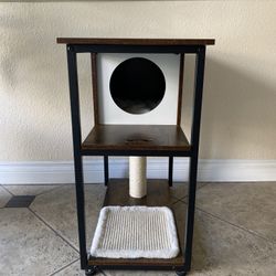 FEANDREA Cat Tree and End Table Rustic Brown