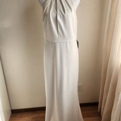 Adrianna Papell Crepe White Dress Size 12
