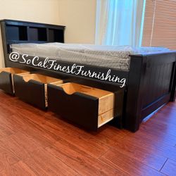 Twin Bed And Mattress With Drawers 
