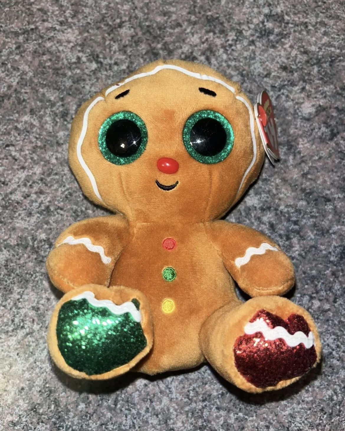 Ty Beanie Boos Plush Crumble the Gingerbread Cookie Christmas Holiday