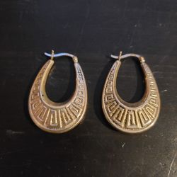 Vintage Sterling Silver Hoop Earrings 