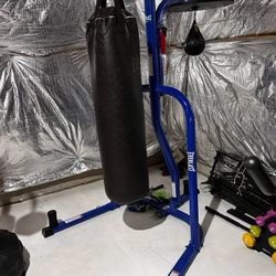 Everlast Heavy Bag Stand + Punching Bag + Speed Bag Platform