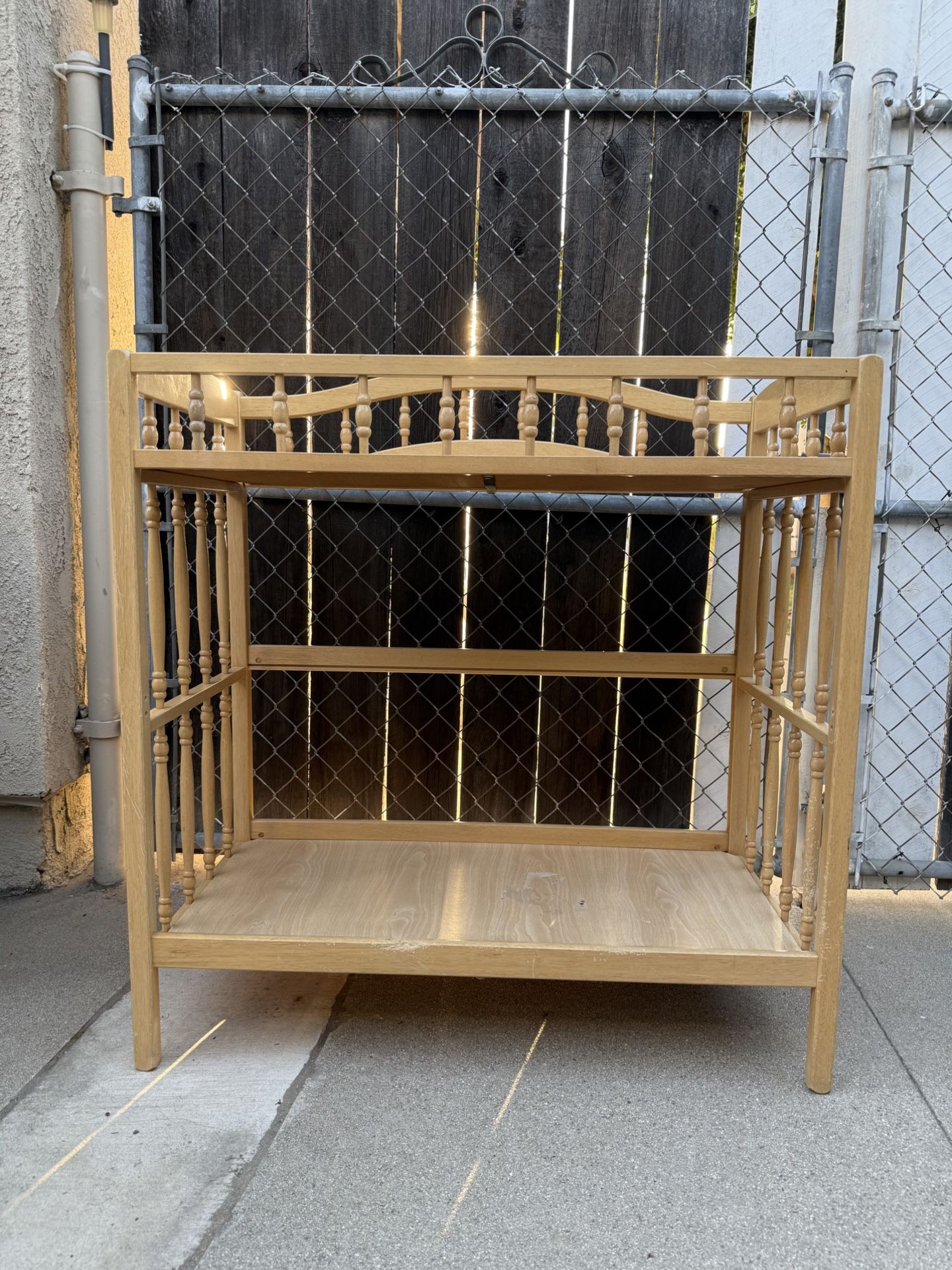 Changing Table In Natural Wood with Storage Shelf 36”Lx 19”Wx 37”H