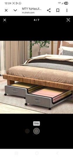 Under Bed Storage with Wheels, 2 Pack Under Bed Storage Containers, Large Under Bed Rolling Storage with Clear Window & Label, Bedroom Storage Organiz