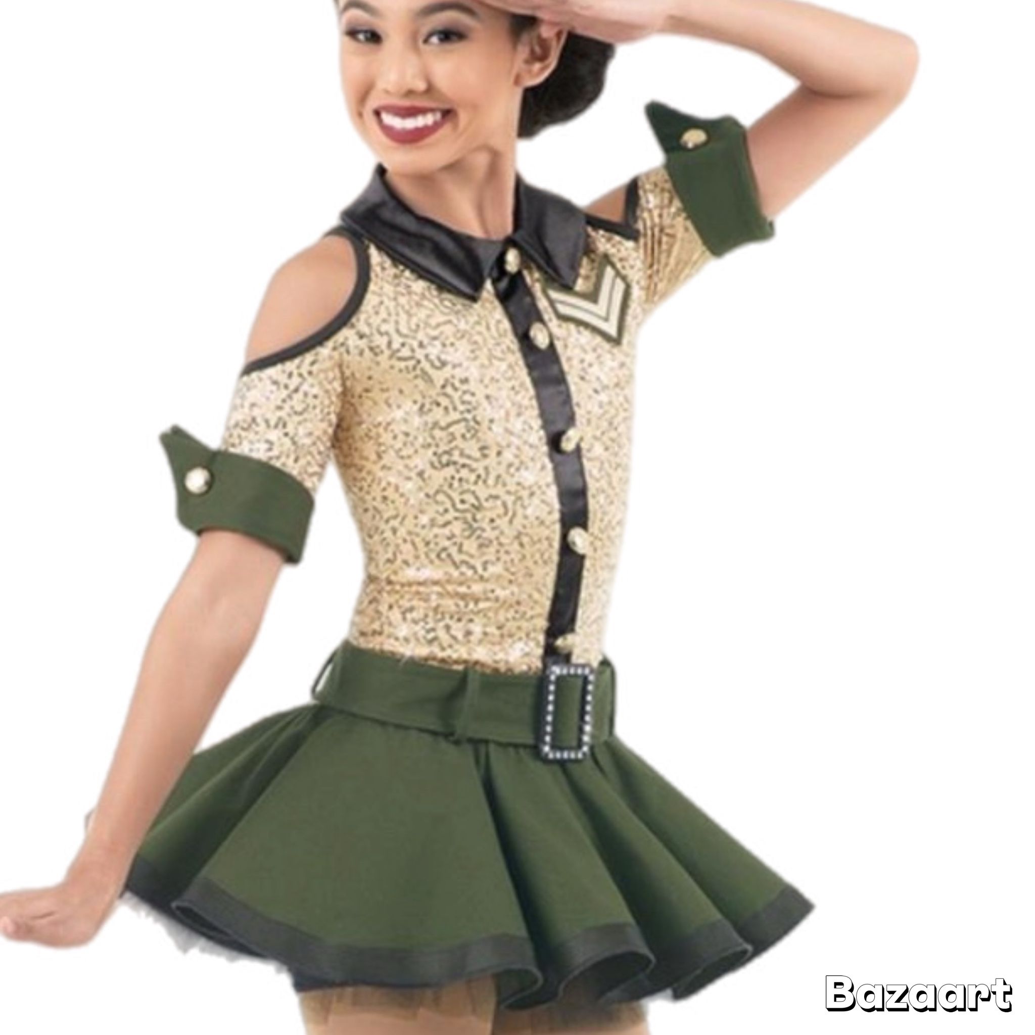 Weissman Mighty Wings Costume Dress Sequin Military Style Sz Small Adult