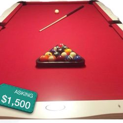 8 Ft Pool Table For Sale ( White Pool Table With Red Felt 