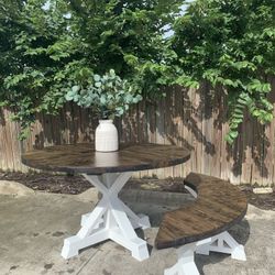 Custom Dining Table Farmhouse Country French Modern Rustic Solid Wood Set Restoration Hardware Insp Bench Hand Built Round Oval Counter Breakfast  