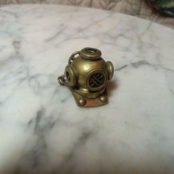 Vintage brass diving helmet pendant.