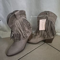 Olivia and Kate Tan Suede New Western French Boots