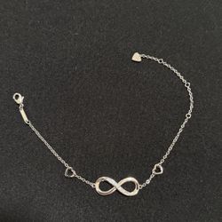 925 Sterling Silver Infinity Hearts Chain Bracelet