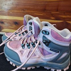 Kids  Hiking Boots color Gray Pink And Purple