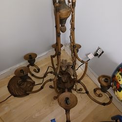 NEW EX LARG 6 LITES TOMMY BAHAMA CHANDLIER BULBS INCLUDED 1ST 25 GETS IT FIRM THIS 500