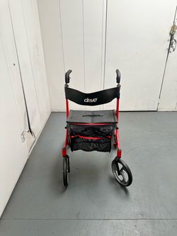 Drive Medical F-22 Rollator Walker - Red / Black - Euro Style