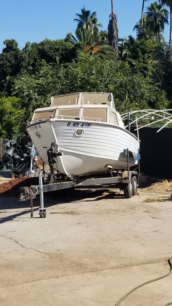 20ft Aluminum Hull With Permanent Trailer...Project Boat