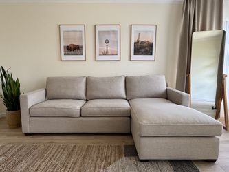 Crate & Barrel Beige Sectional Sofa w/ Chaise – Retails $3,800, Excellent Condition