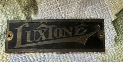 Circa 1910s Antique LuxTone Cast Metal Nameplate