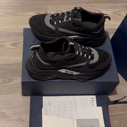 Dior B22 Calf Mesh & Leather Black Gray Men's Low Top Sneakers