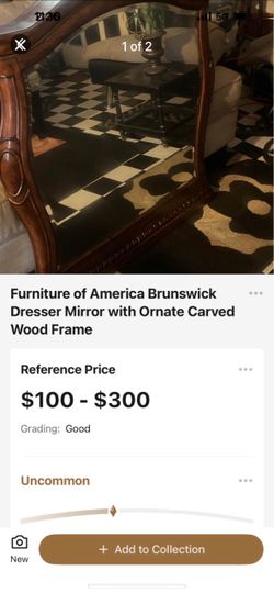 Furniture of America Brunswick Dresser Mirror with OrnateCarved Wood Frame