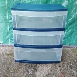 Sterolite: 3 Drawer Plastic Storage Bin.