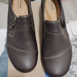 Clarks Cora Harbor Dark Brown Leather 91/2 M