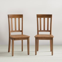 Simplicity Honey Slatback Chair (Set of 2)