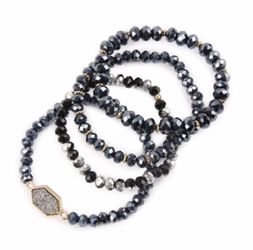 4 Pack Druzy bead bracelets NEW