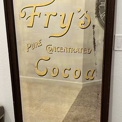 Huge Vintage Fry’s Pure Concentrated Cocoa Mirror