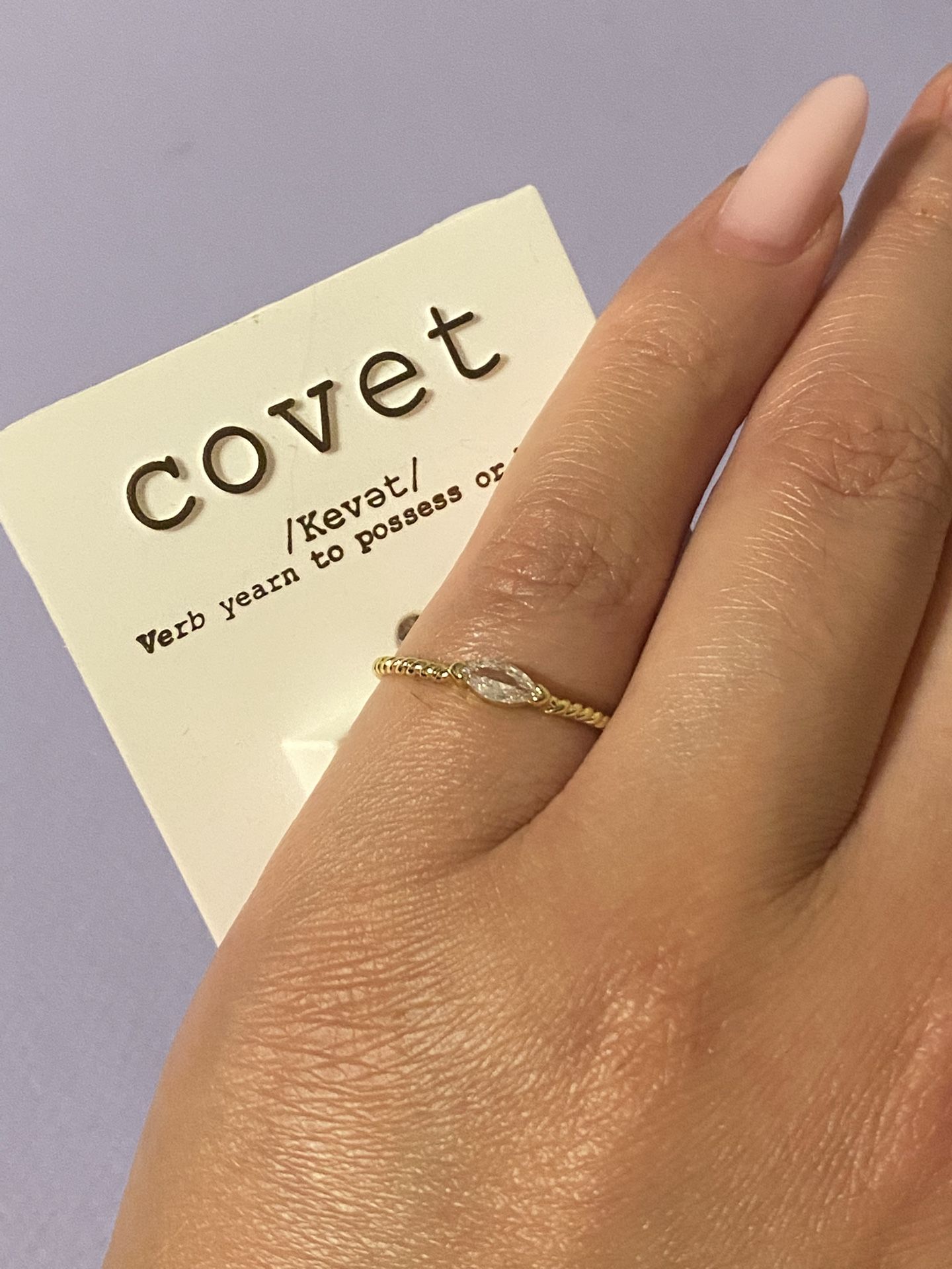 Covet Ring 14k Gold Over Brass With Genuine CZ
