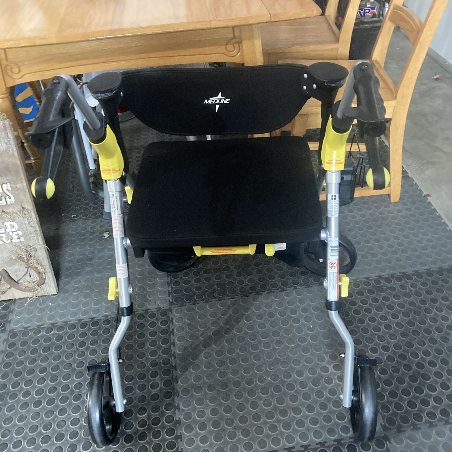 Used Very Little Medline Adult Walker Chair With Brakes And A Seat