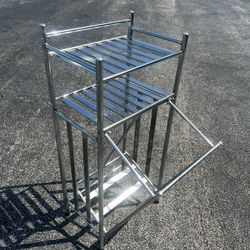 Metal Chrome Bathroom Storage Rack Shelf Pullout Hamper Waste Basket! 16x11x36in