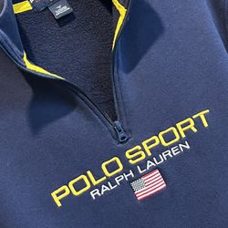 NEW - POLO Sport By Ralph Lauren Men’s 3/4 Zip Navy Sweatshirt Size Medium / PENDING OFFER